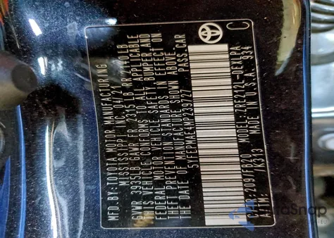 2021 Toyota Corolla Le from USA, damaged, VIN 5YFEPMAE4MP239727